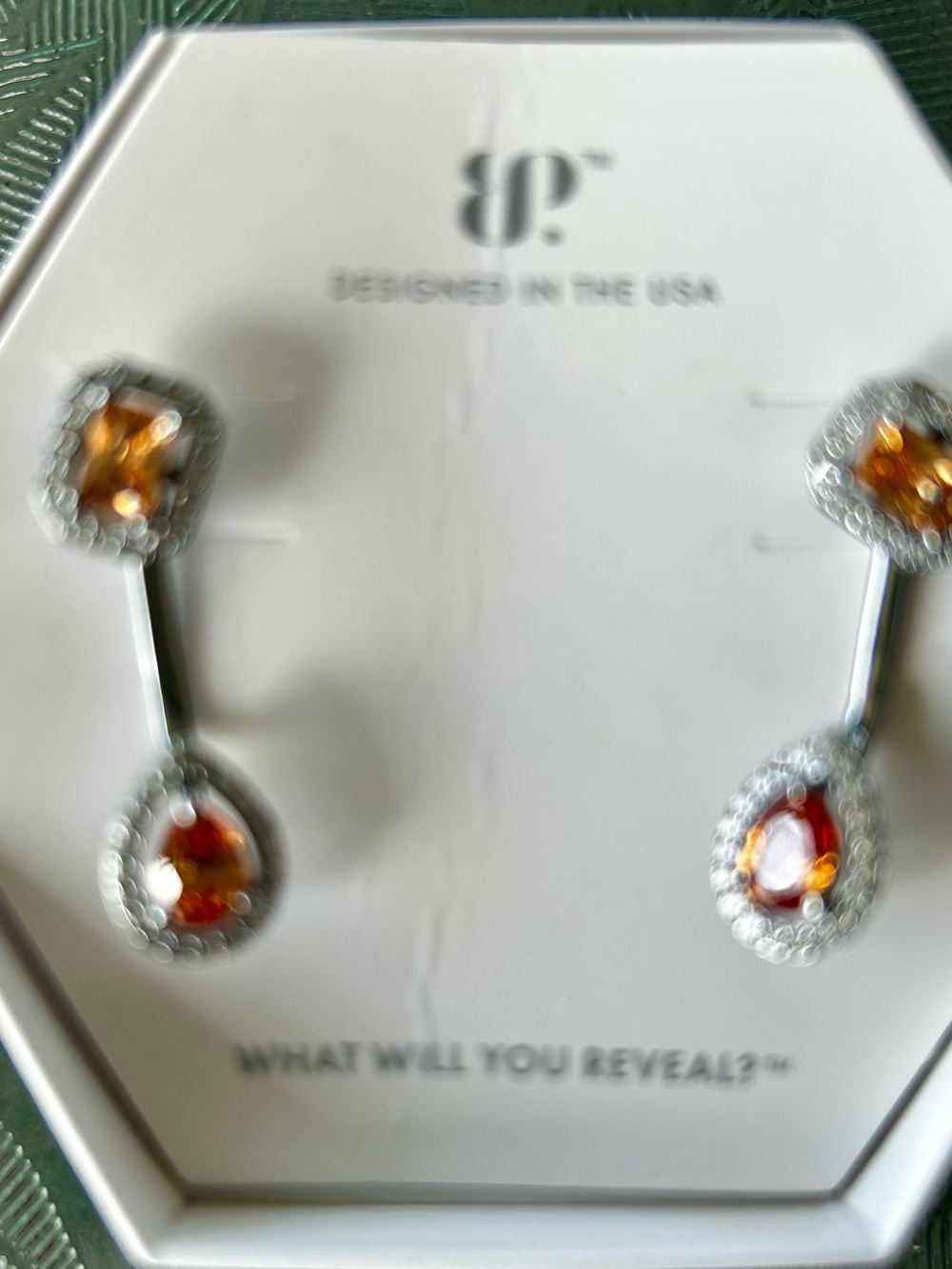 Bomb Party OG Dark Smokey Topaz Cubic Zirconia on hematite plating earrings.
